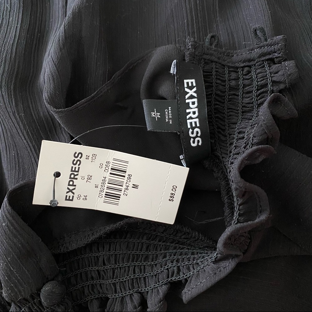 NWT Express Black Ruffle Dress - Picture 5 of 6